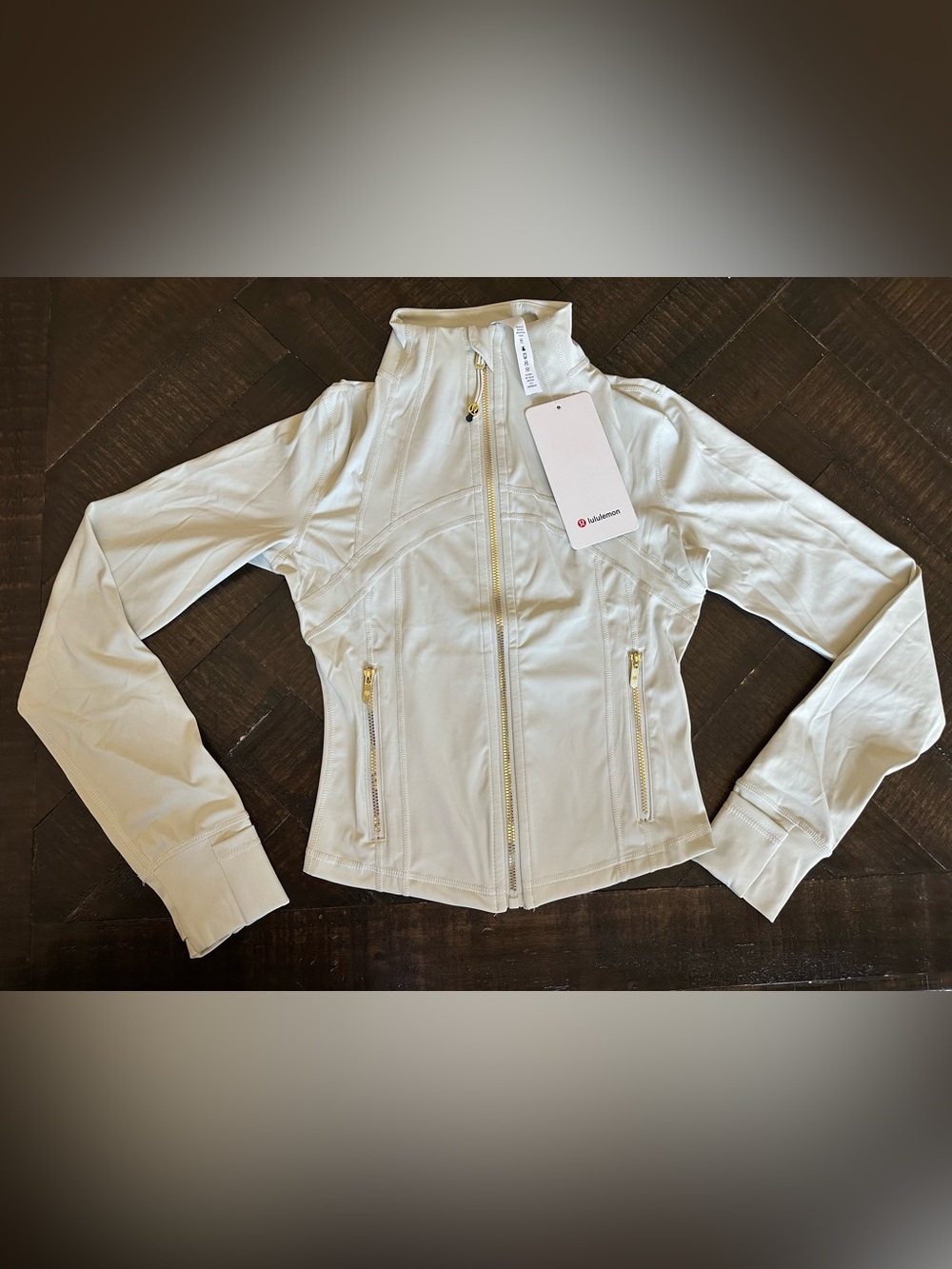 Lululemon Light Ivory/Gold/Define Cropped Jacket Nulu Size 4 NEW FAST SHIP